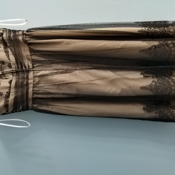 David's Bridal Black and Cream Gown Only Worn Once Size 4 Adorable 😍 - Picture 3 of 5